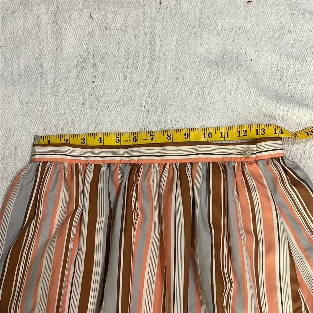 Vintage Chic Striped Midi Skirt in Brown and Pink - Picture 4 of 5